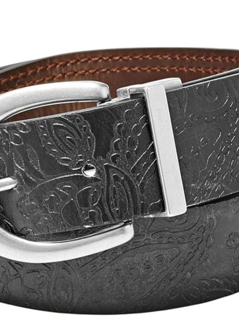 Relic Reversible Embossed Belt with Silver Buckle Womens Size XL